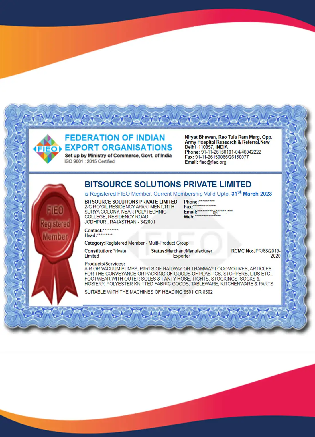 FIEO-certificates
